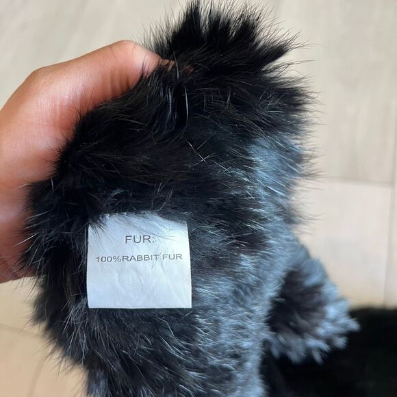 Zara MLS black faux fur bolero jacket with a front tie closure size s - Picture 8 of 8